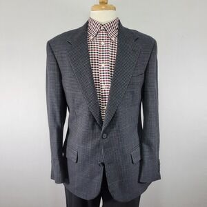 Brooks Brothers Men's Sport Coat Blazer Two Button Gray Houndstooth Wool Sz 41R